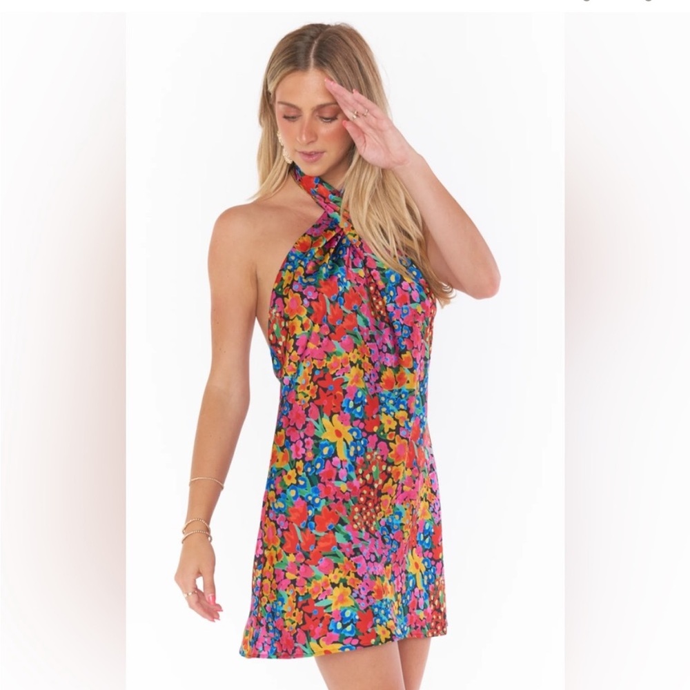 Show Me Your Mumu Jasmine Halter Mini Dress Floral